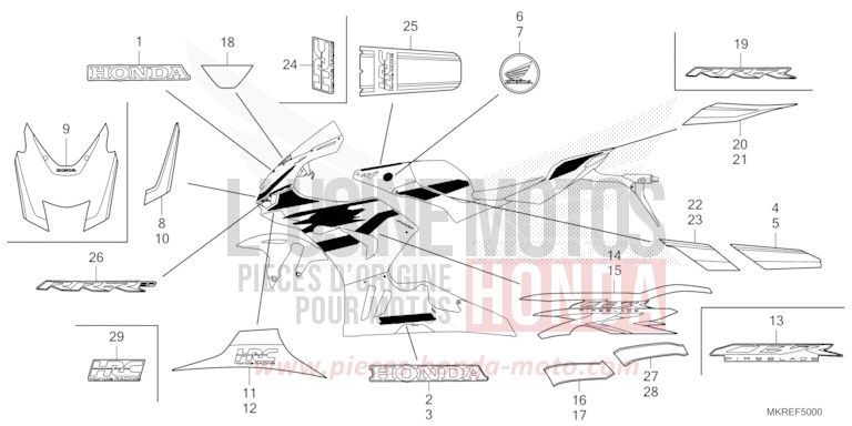 MARKE/STREIFEN von CBR1000RR SP SP1 SP2 GRAND PRIX RED (R380) von 2024